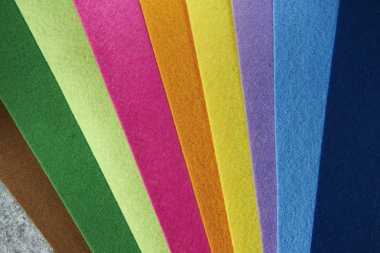 Renkli keçe doku arka plan, gri, brrown, yeşil, kireç, pembe, turuncu, sarı, mor, mavi, koyu plue ışık