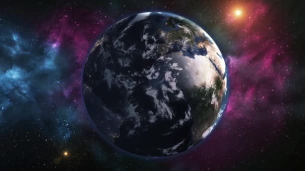 Realistische Planeet Aarde Vanuit Ruimte Planeet Aarde Een Verandering Van — Stockvideo