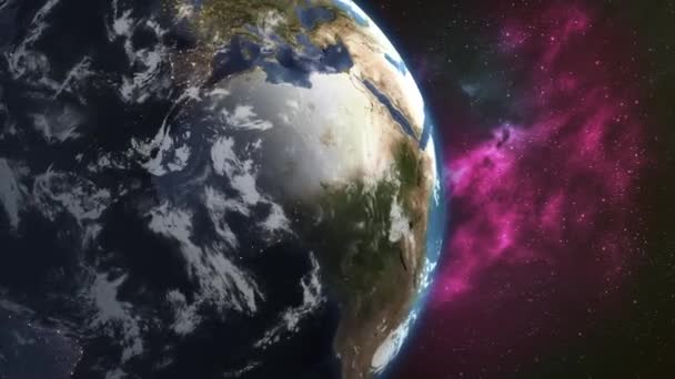 Вращение Земли Солнцем 360 Градусов День Ночь Элементы Этого Изображения — стоковое видео