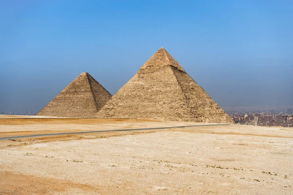 Pyramidy Gíze Poslední Přeživší Divů Starověkého Světa Nachází Káhiře Egypt — Stock fotografie