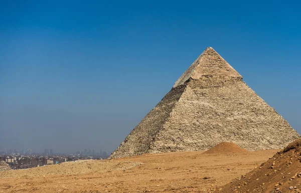 Piramide Van Chefren Het Plateau Van Giza Buurt Van Cairo — Stockfoto
