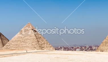 Slayt ve büyük piramitten - Giza Mısır yakınlaştırma
