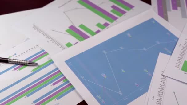 Business Data Graph Chart Drop Footage Clip — Stock Video