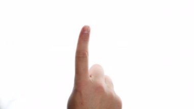 Akıllı telefon ve beyaz zemin üzerine tablet için dokunmatik ekran el hareketleri