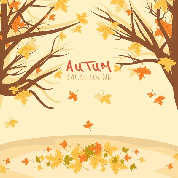 Herbst Hintergrund Mit Handzeichnung — Stockvektor