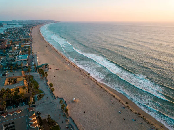 Pacific Beach Omliggende Mission Bay San Diego Californië Luchtfoto — Stockfoto