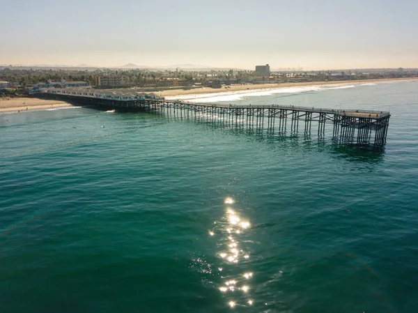 Houten Pier Met Huizen Auto San Diego Californië — Stockfoto