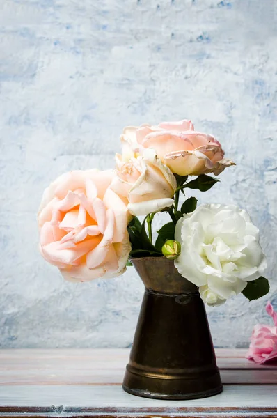 Fleurs Rose Cultivées Maison Fleur Dans Vase — Photo