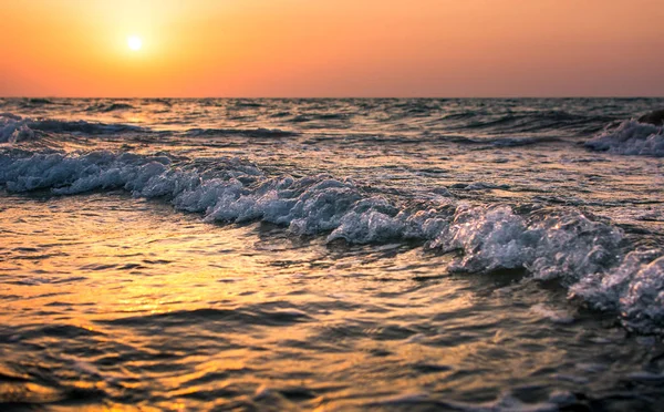 Sonnenuntergangsszene Strand Sommerurlaub Abstrakt — Stockfoto