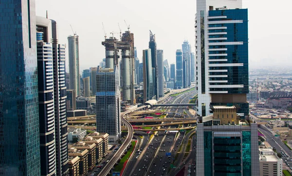 Dubai Emirados Árabes Unidos Abril 2018 Busy Sheik Zayed Road — Fotografia de Stock