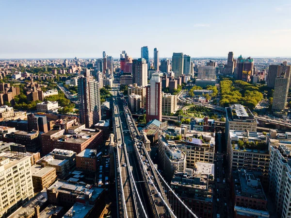 Luchtfoto Van Brug Van Brooklyn Manhattan New York City — Stockfoto