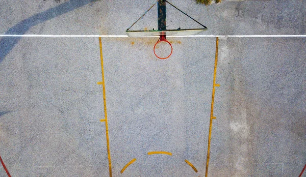Beton Basketballplatz Spielplatz Luftaufnahme — Stockfoto
