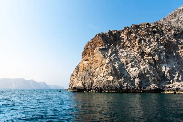 Scenic Seaside Surrounded Desert Rocks Khasab Musandam Oman — Stock Photo, Image