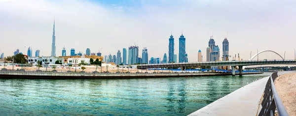 Дубай Объединенные Арабские Эмираты Марта 2018 Года Полный Панорамный Вид — стоковое фото