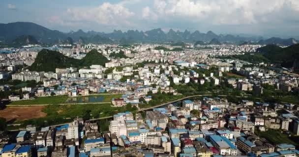 Légi Felvétel Guilin Híres Utazási Város Guangxi Tartomány Kínában — Stock videók
