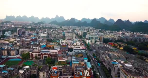 Aerial View Guilin Famous Travel City Guangxi Province China — Stock Video