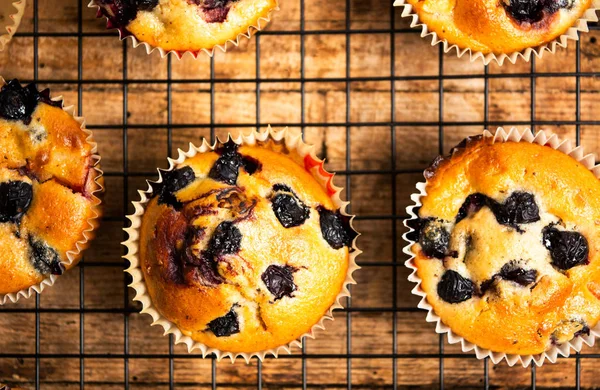 Homemade Muffins Berry Fruit Table — Stock Photo, Image