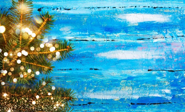 Χριστουγεννιάτικα Στολίδια Fir Tree Και Αντίγραφο Φόντο Χώρο — Φωτογραφία Αρχείου