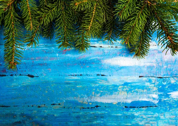 モミの木とコピー領域の背景をクリスマスの装飾 — ストック写真