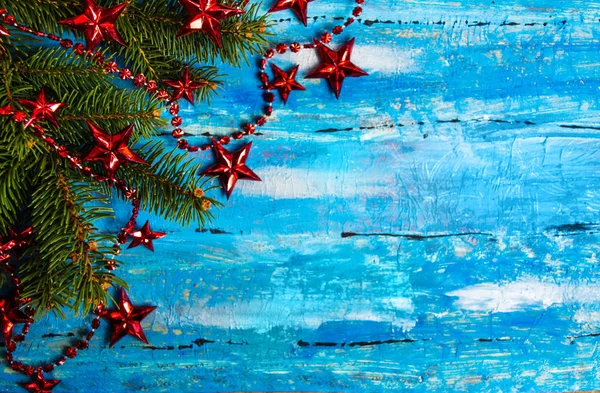 Decoraciones Navidad Con Abeto Espacio Copia Fondo —  Fotos de Stock