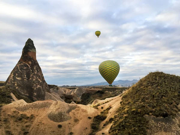 Diversiteit Van Hete Luchtballon Cappadocië Turkije Vliegen — Stockfoto