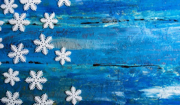 Tarjeta Fondo Abstracta Azul Navidad Con Decoraciones —  Fotos de Stock