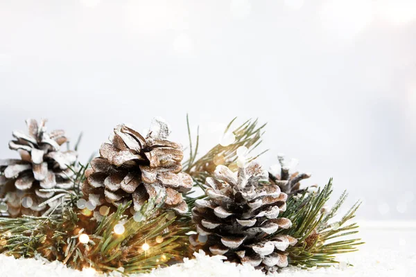 Χριστούγεννα Αφηρημένα Φόντο Pinecones Και Έλατο — Φωτογραφία Αρχείου