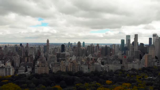 Vista Aérea Del Paisaje Urbano Nueva York Desde Central Park — Vídeos de Stock