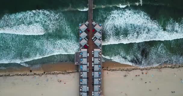 San Diego Pacific Beach Dock Vista Aerea Durante Tramonto Usa — Video Stock