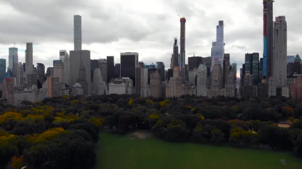 New York Stadsgezicht Luchtfoto Van Central Park — Stockvideo