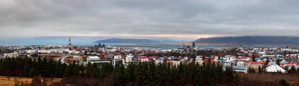 Volledige Panoramisch Uitzicht Van Reykjavik Hoofdstad Van Ijsland — Stockfoto