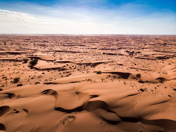 Wüstensanddünen Und Riesige Weltraumlandschaft Aus Der Luft — Stockfoto