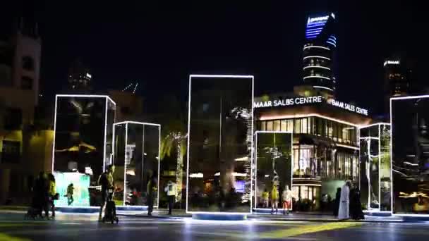 Dubai Zjednoczone Emiraty Arabskie Stycznia 2018 Spinning Lustra Światło Instalacji — Wideo stockowe