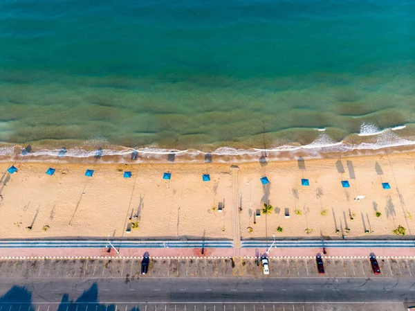 Luchtfoto Flamingo Beach Ras Khaimah Emiraat Van Verenigde Arabische Emiraten — Stockfoto