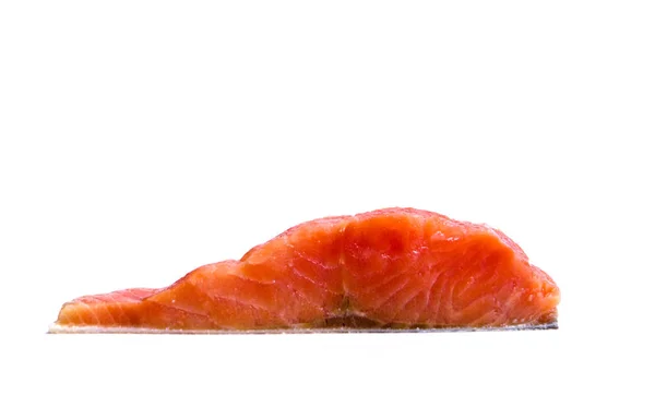 Zalm Visvlees Geïsoleerd Witte Achtergrond — Stockfoto