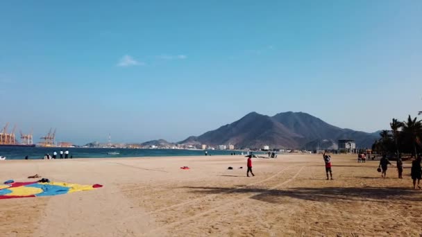 Khor Fakkan Emirati Arabi Uniti Marzo 2019 Spiaggia Pubblica Khor — Video Stock