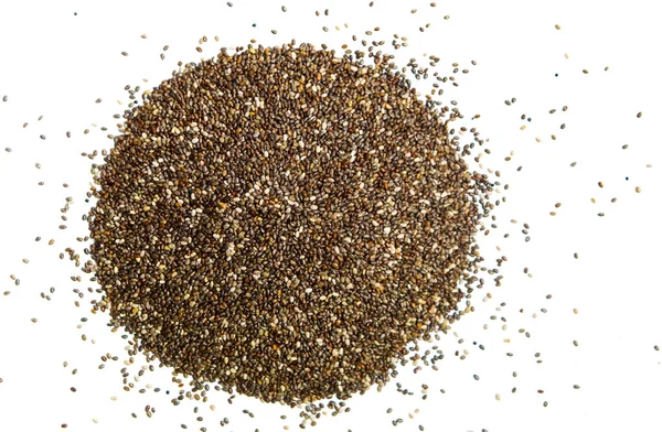 Chia seed grains isolated on white — Stock Photo, Image