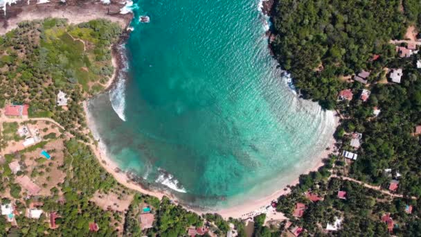 Hiriketiya Tropical Beach Sri Lanka Aerial Footage — Stock Video