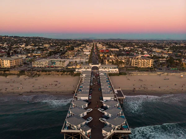 San Diego'daki Pacific Beach dron görünümü — Stok fotoğraf