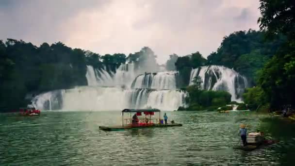 Cascada Ban Gioc Detian Frontera Entre China Vietnam Lapso Tiempo — Vídeo de stock