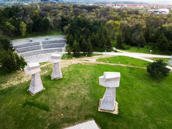 Bubanj Park w NIS, Serbia widok z lotu ptaka — Zdjęcie stockowe