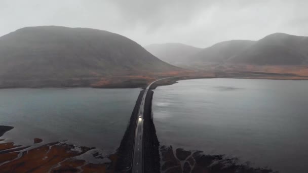 Camino islandés en la península de Snaefellsnes de Islandia — Vídeos de Stock