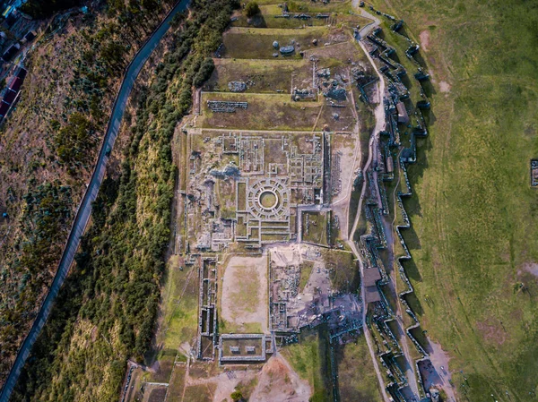 Havadan Sacsayhuaman arkeolojik site — Stok fotoğraf
