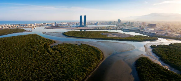 Vue panoramique de Ras al Khaimah sur la forêt de mangroves aux EAU — Photo