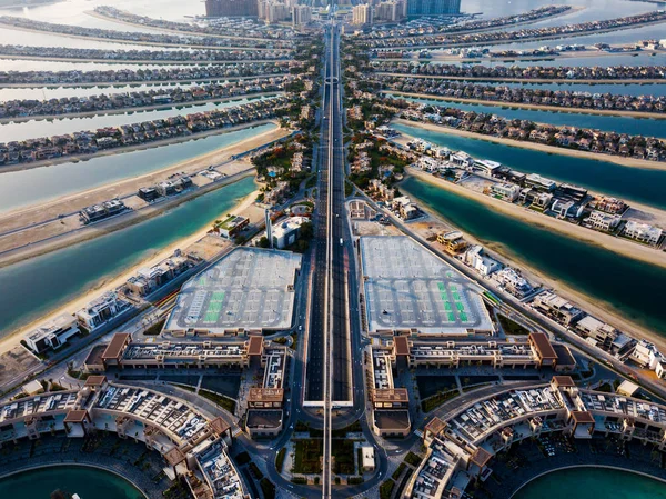 Wyspa Palmowa w Dubaju widok z lotu ptaka — Zdjęcie stockowe