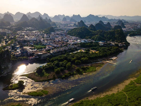 桂林の空中風景、中国の有名な旅行都市 — ストック写真