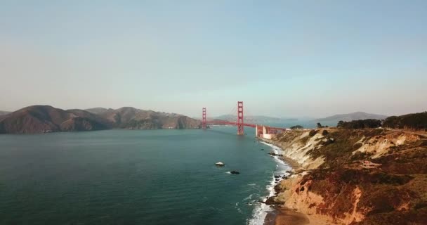 San Francisco Golden Gate Köprüsü Abd Havadan Görüntüleri — Stok video