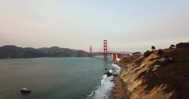 Міст Золоті Ворота Сан Франциско Сша Повітряні Кадри — стокове відео