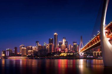 Chongqing, China - July 24, 2019: Panoramic view of Chongqing sk clipart