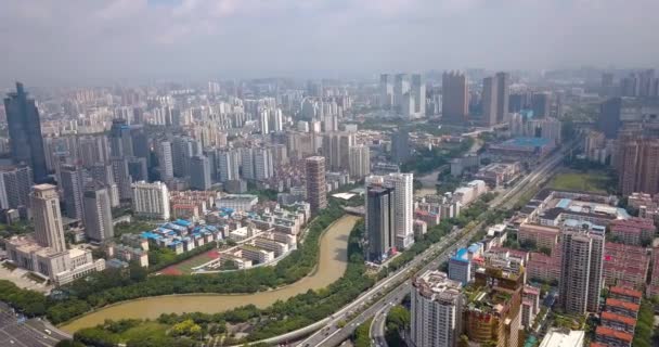 Aerial Skyline Nanning Huvudstaden Provinsen Guangxi Kina — Stockvideo